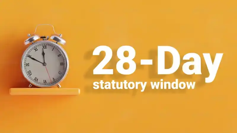 UK credit report dispute timeline showing 28-day statutory window